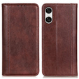 Etui z klapką do Sony Xperia 10 VI, Split Leather, brązowe