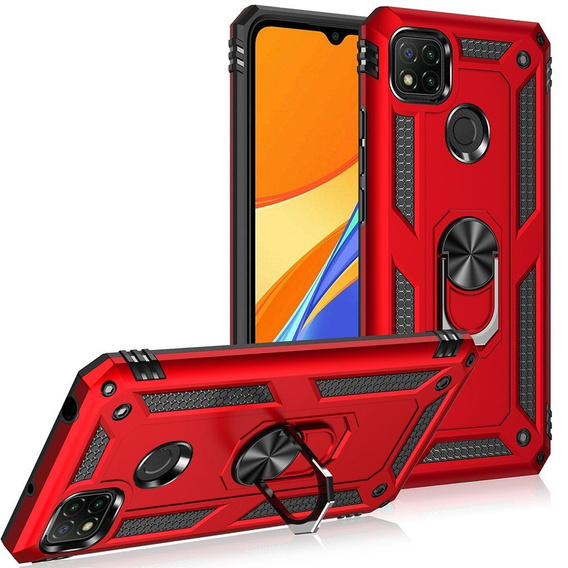 Etui pancerne do Xiaomi Redmi 9C, Nox Case Ring, czerwone