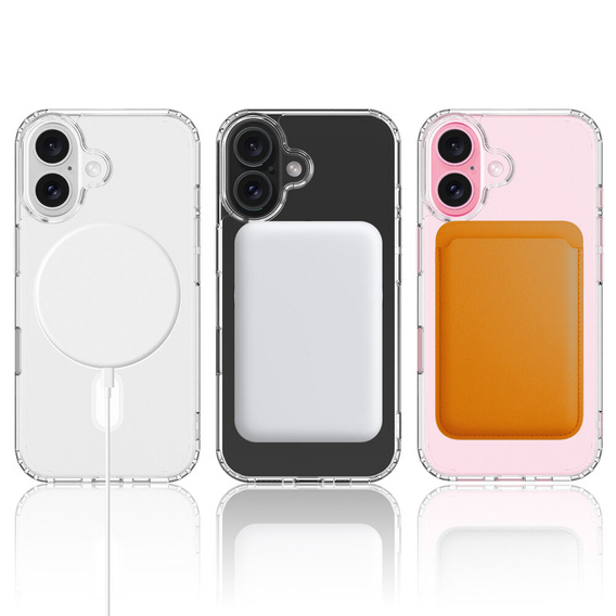 Etui Magnetyczne do iPhone 16 Plus, ERBORD CrystalMag, przezroczyste + Szkło na ekran
