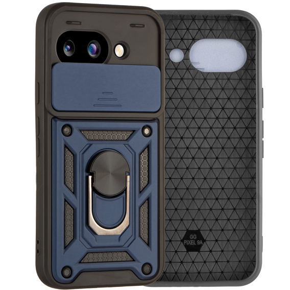 Etui pancerne do Google Pixel 9A, CamShield Slide, niebieskie
