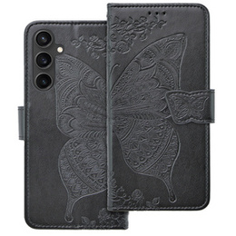 Etui z klapką do Samsung Galaxy S23 FE, Butterfly, czarne