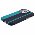 Etui do iPhone 16 Pro Max, Carbon Fiber MagSafe, czarne / niebieskie