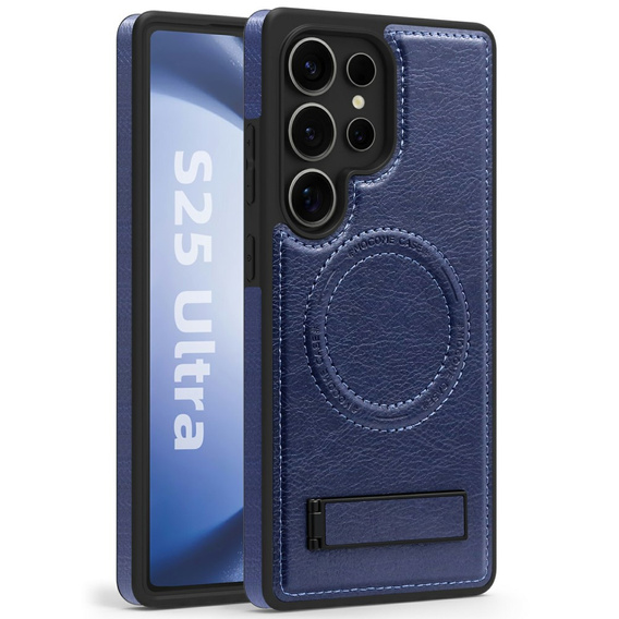 Etui skórzane z podstawką do Samsung Galaxy S25 Ultra – kompatybilne z MagSafe, sapphire