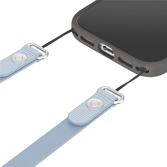 Smycz na telefon kompatybilna z etui do iPhone 17, odpinana magnetyczna klamra, pasek na szyję – niebieska