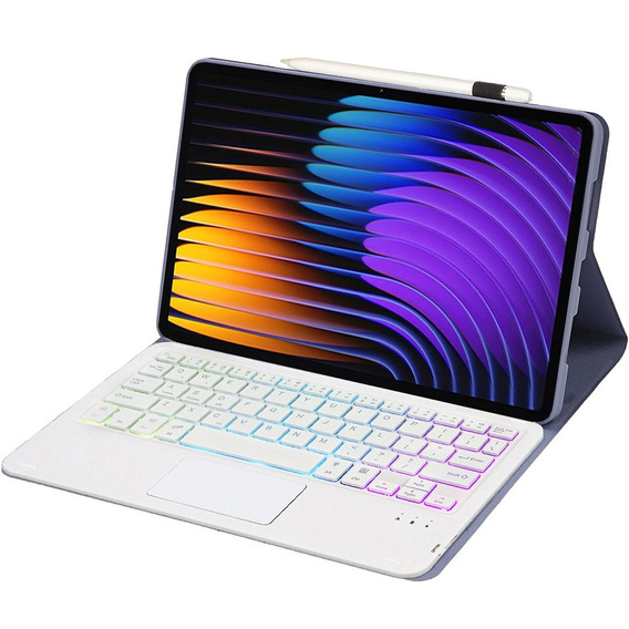 Etui z podświetlaną klawiaturą bluetooth touchpad do Xiaomi Pad 7 / 7 Pro, Fioletowe
