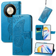 Etui z klapką do Honor Magic 6 Lite 5G, Butterfly, niebieskie