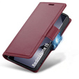 Etui do Xiaomi Redmi Note 15 5G / Poco M8 5G, ERBORD Glossy Litchi, portfel z klapką, czerwone