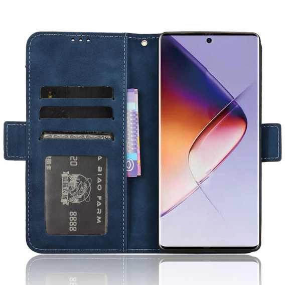 Etui z klapką do Infinix Note 40 Pro, Card Slot, granatowe