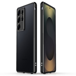 Etui bumper z metalową ramką do Samsung Galaxy S25 Ultra – srebrne