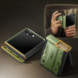 Etui do Samsung Galaxy Z Flip 7, Tongate MECH z klipsem, zielone