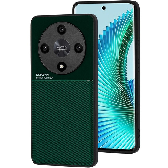 Etui do Honor Magic 6 Lite 5G, z blaszką do uchwytu magnetycznego, zielone