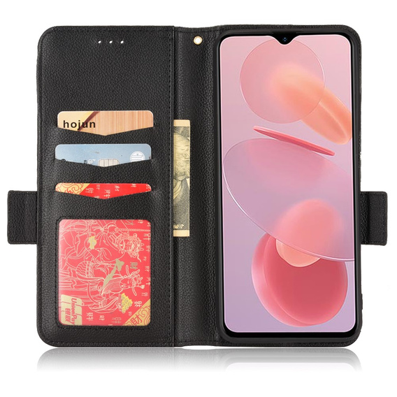 Etui z klapką do Ulefone Note 12P, Wallet Litchi Magnet, czarne