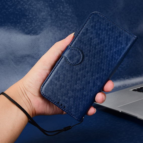 Etui z klapką do Motorola Moto G56 5G, Wallet Rhombus, niebieskie
