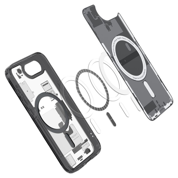 Etui Spigen do Iphone 16E,  MagSafe Ultra Hybrid, Zero One czarne + Szkło Hartowane 9H