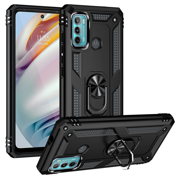 Etui pancerne do Motorola Moto G60, Nox Case Ring, czarne