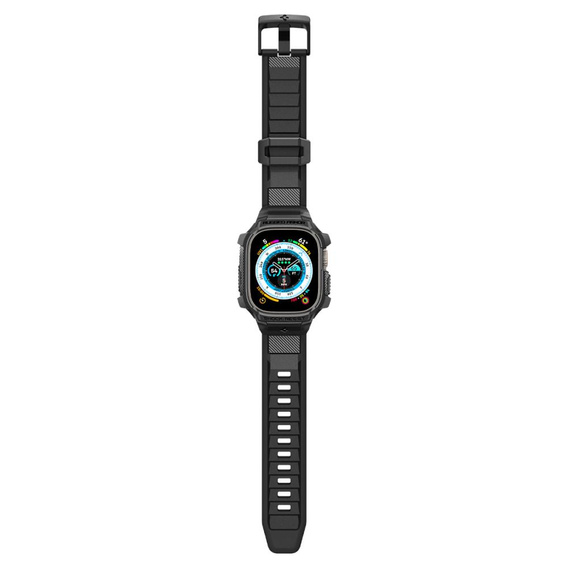 Pasek z etui Spigen do Apple Watch Ultra 1/2/3 49mm, Rugged Armor Pro, Czarny