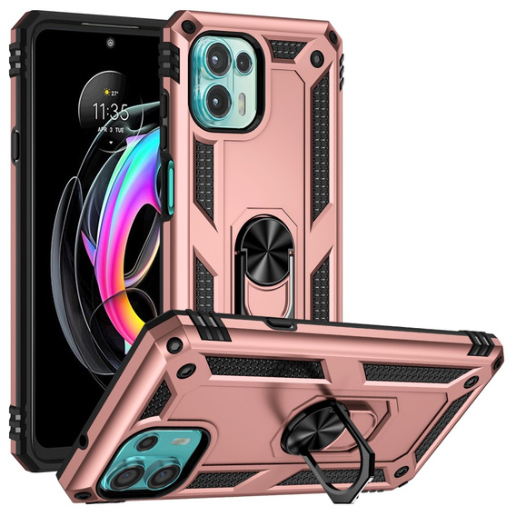 Etui pancerne do Motorola Edge 20 Lite, Nox Case Ring, różowe rose gold