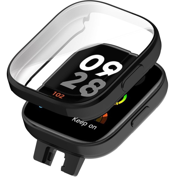 2w1 Etui Silikonowe z Osłoną na Ekran do Xiaomi Redmi Watch 3, Czarne