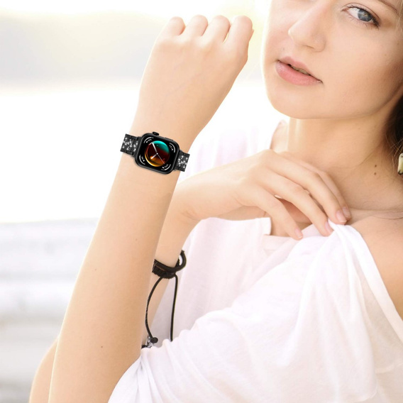 Bransoleta z Diamentami do Huawei Watch Fit 4 / 4 Pro / 3, Czarna