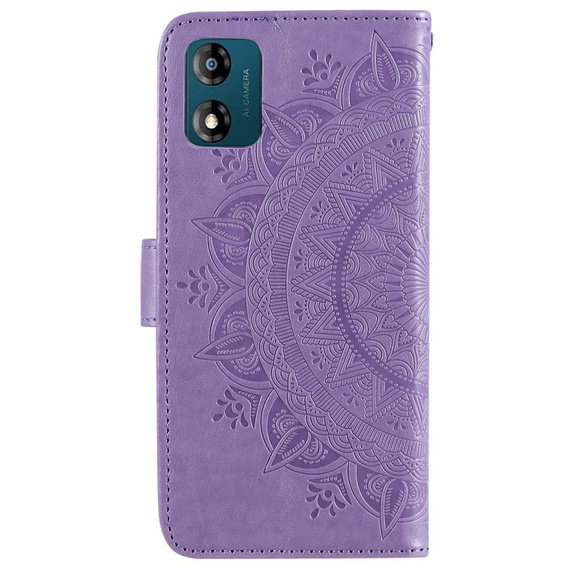 Etui z klapką do Motorola Moto E13, Mandala, fioletowe