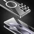 Etui Magnetic Dual Glass MagSafe do Samsung Galaxy S25 Ultra, srebrne