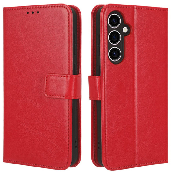 Etui z klapką do Samsung Galaxy A26 5G, Crazy Horse Wallet, czerwone