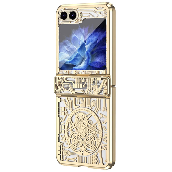 Etui do Samsung Galaxy Z Flip7 FE / Z Flip6, Mechanical Legend, złote