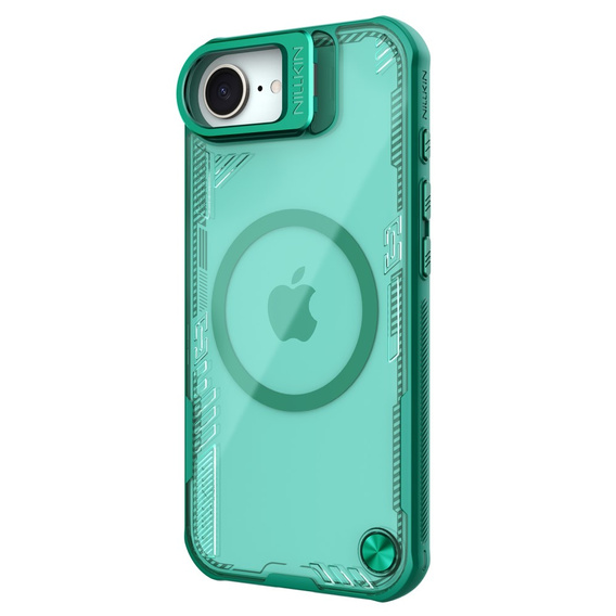 Etui do iPhone 16e, pancerne Nillkin, Icelade Prop, do Magsafe, zielone