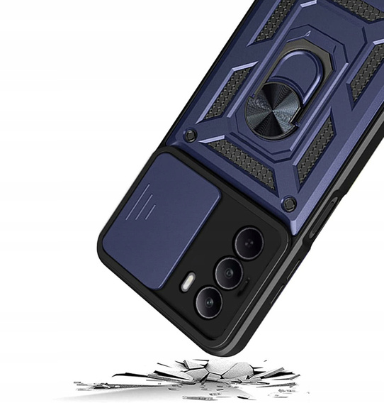 Etui pancerne do Realme C71, CamShield Slide, niebieskie