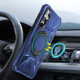 Etui do Samsung Galaxy A15 5G, pancerne do MagSafe z podstawką, niebieskie + szkło 9H
