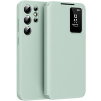 Etui z klapką do Samsung Galaxy S22 Ultra, Smart View Wallet, zielone
