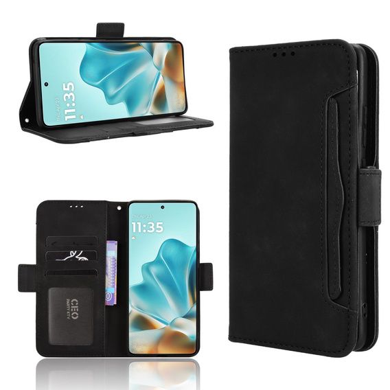 Etui z klapką do Motorola Edge 60 / 60 Fusion, Card Slot, czarne