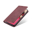 Etui CASEME do Samsung Galaxy S21 FE, Leather Wallet Case, czerwone