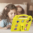 Etui do iPad 11" 2025 A16 (11 gen.) / iPad 10.9" 2022 (10 gen.), Cute Patterns, z podstawką, Żółte