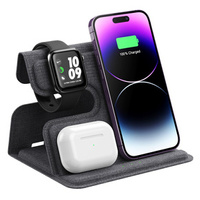 Składana Ładowarka indukcyjna QI 3w1 15W do iPhone/ Apple Watch / Airpods, czarna