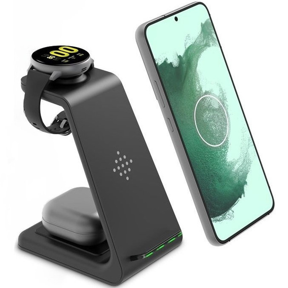 Tech-Protect A7 3w1 Bezprzewodowa ładowarka indukcyjna do Samsung Galaxy Buds/Watch, czarna