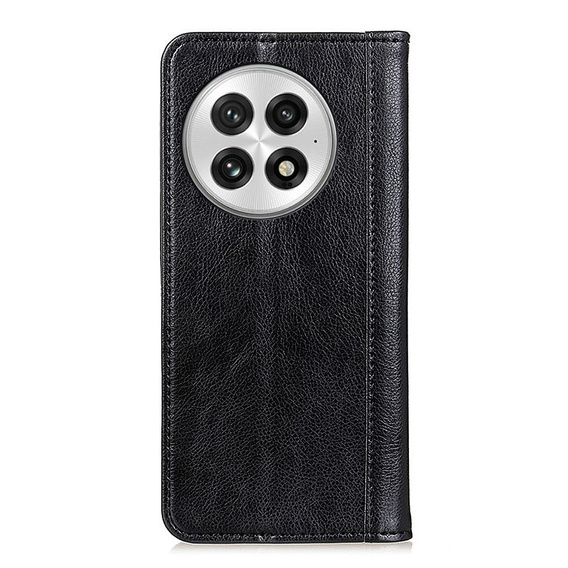 Etui z klapką do OnePlus 13, Split Leather, czarne