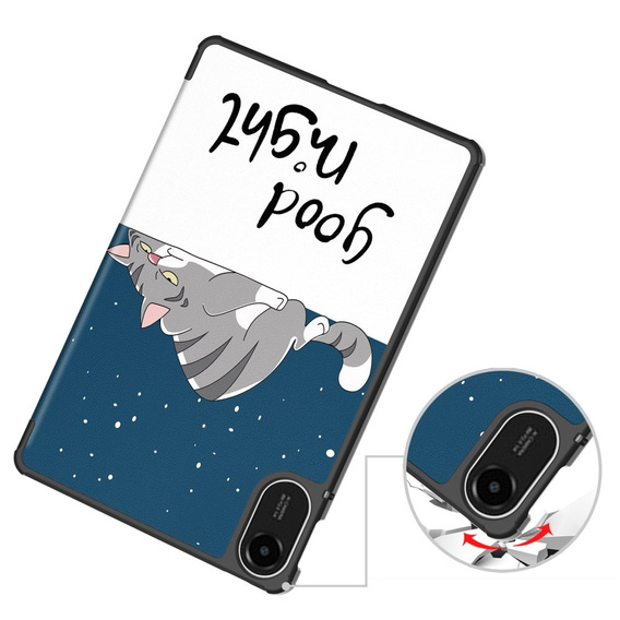 Etui z motywem kota do Xiaomi Redmi Pad 2 – klapka z funkcją podstawki