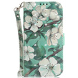 Etui z klapką do Motorola Edge 50 Pro, Wallet, Flowers białe