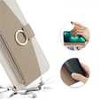 Etui z klapką do Samsung Galaxy A56 5G, Wallet Zipper Pocket, z lusterkiem, białe