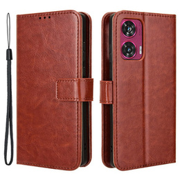 Etui z klapką do Motorola Edge 50 Fusion 5G, Crazy Horse Wallet, brązowe