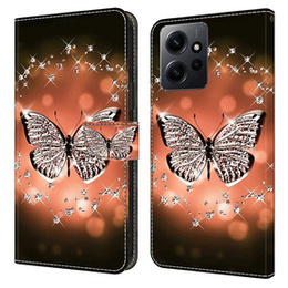 Etui z klapką do Xiaomi Redmi Note 12 4G, Wallet, Butterfly czarne