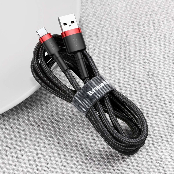 BASEUS Cafule Kabel Type-C 3A 1M - Black/Red