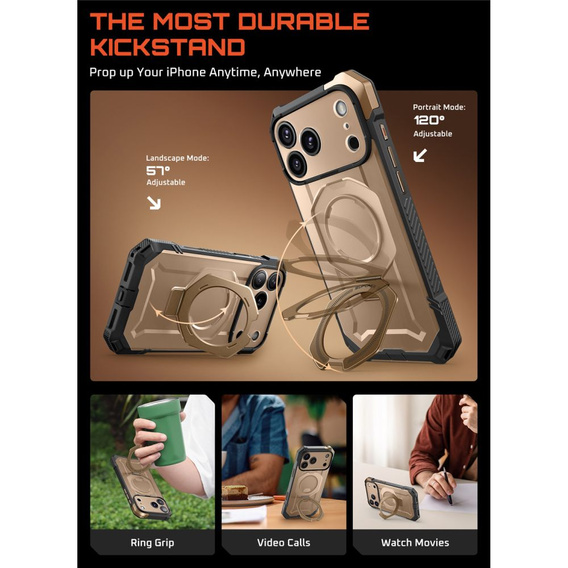 Etui Supcase do iPhone 17 Pro Max, Unicorn Beetle Grip Mag, Desert Gold