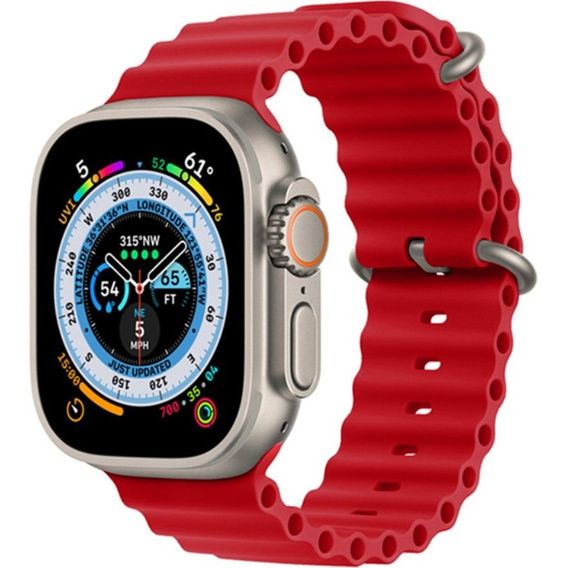 Pasek Silikonowy  do Apple Watch 1/2/3/4/5/6/7/8/9/SE 38/40/41/mm, Czerwony