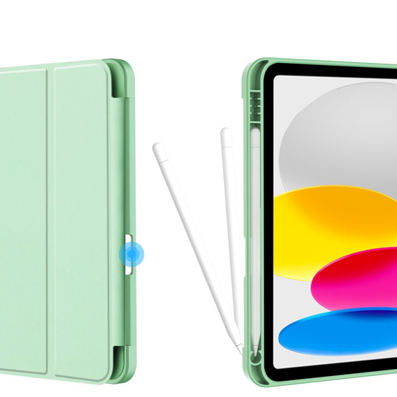 Etui do iPad 11" 2025 A16 (11 gen.) / iPad 10.9" 2022 (10 gen.), Smart Pencil, z miejscem na rysik, jasnozielone