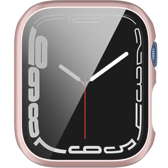 2w1 Etui + Szkło Hartowane do Apple Watch 7/8/9 41MM, Różowe złoto