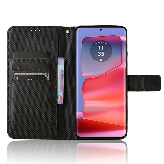 Etui z klapką do Motorola Edge 50 Pro, Wallet Smart Magnet, czarne