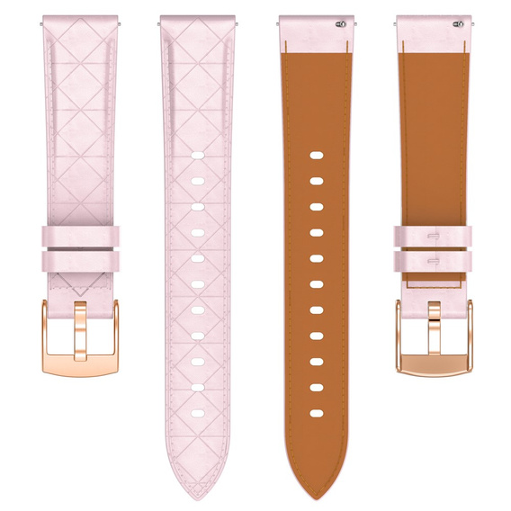 Elegancki pasek skórzany z klamrą do zegarków o szerokości mocowania 18mm – różowy