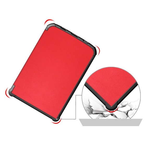 Etui do PocketBook Touch Lux 4 5 606 616 627 628 632 633, Smartcase, czerwone